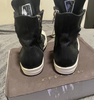 RICK OWENS DRKSHDW Black Foil Slash Hi-Top Ramones