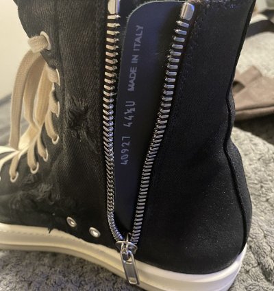 RICK OWENS DRKSHDW Black Foil Slash Hi-Top Ramones