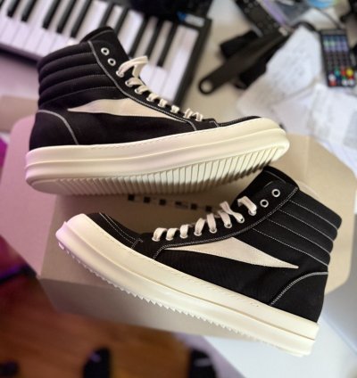 RICK OWENS DRKSHDW Black Porterville High Vintage Sneakers