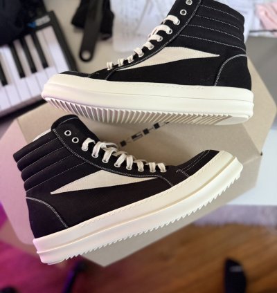 RICK OWENS DRKSHDW Black Porterville High Vintage Sneakers