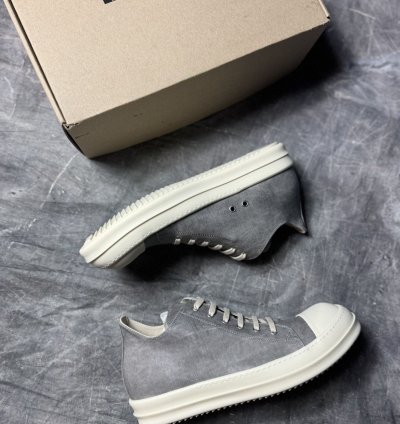 Rick Owens Drkshdw Denim Pearl Milk Low Sneaks