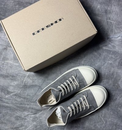 Rick Owens Drkshdw Denim Pearl Milk Low Sneaks