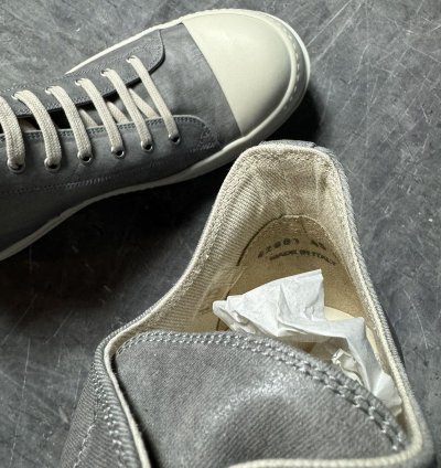 Rick Owens Drkshdw Denim Pearl Milk Low Sneaks