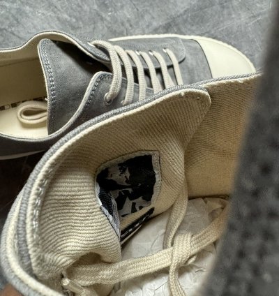 Rick Owens Drkshdw Denim Pearl Milk Low Sneaks