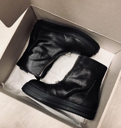 Rick Owens Drkshdw Front Zip Wax Denim Sneaker FINAL SALE