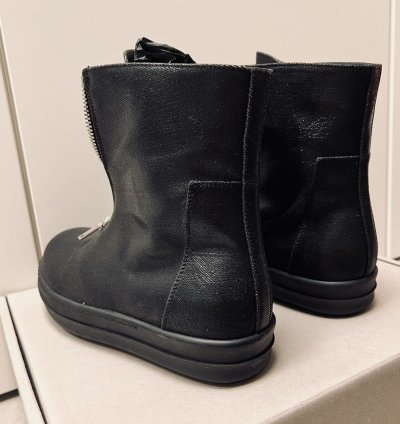 Rick Owens Drkshdw Front Zip Wax Denim Sneaker FINAL SALE