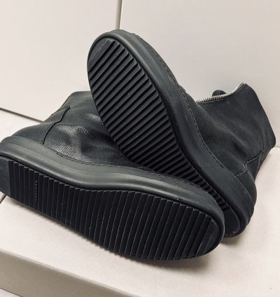 Rick Owens Drkshdw Front Zip Wax Denim Sneaker FINAL SALE
