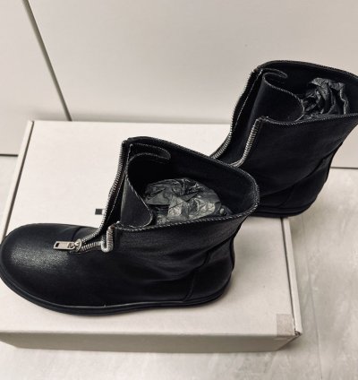 Rick Owens Drkshdw Front Zip Wax Denim Sneaker FINAL SALE