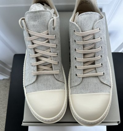 Rick Owens DRKSHDW GREY CANVAS LOW Ramones Melange Milk 46