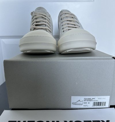 Rick Owens DRKSHDW GREY CANVAS LOW Ramones Melange Milk 46