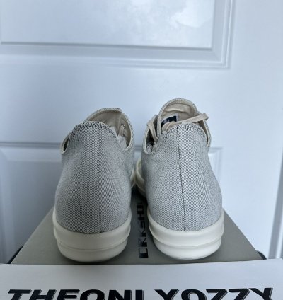 Rick Owens DRKSHDW GREY CANVAS LOW Ramones Melange Milk 46