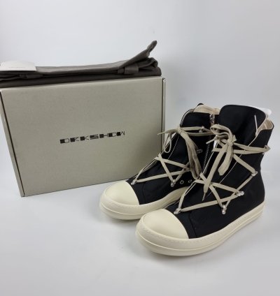 Rick Owens DRKSHDW Hexa Black High Top Sneakers New 40