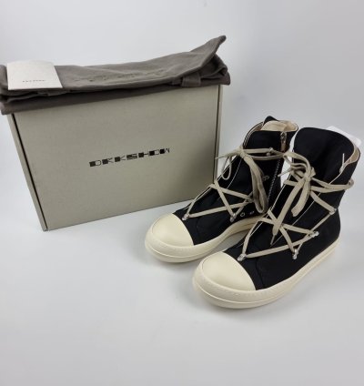 Rick Owens DRKSHDW Hexa Black High Top Sneakers New 44