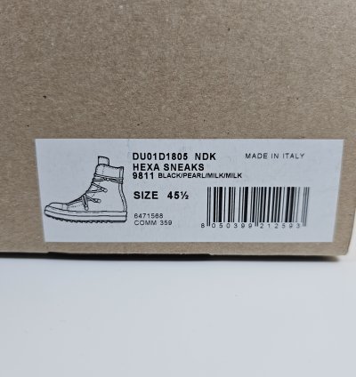 Rick Owens DRKSHDW Hexa Black High Top Sneakers New 45 5