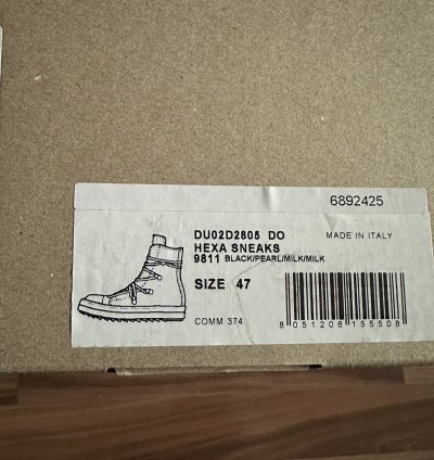 Rick Owens DRKSHDW Hexa Lace Ramones High Top Sneakers