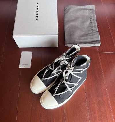 Rick owens drkshdw hexagram ramones in black milk size44