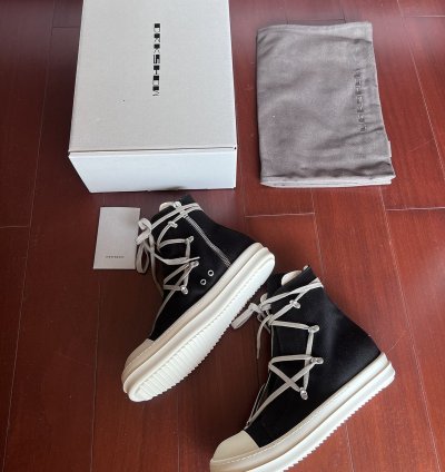 Rick owens drkshdw hexagram ramones in black milk size44