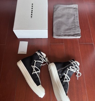 Rick owens drkshdw hexagram ramones in black milk size44