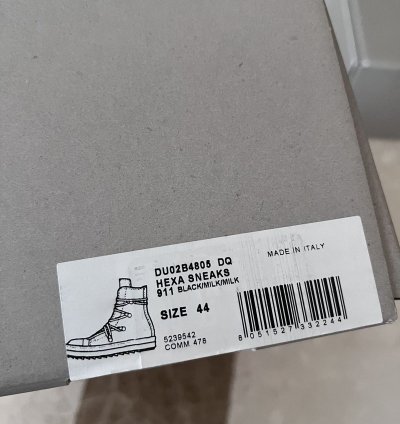 Rick owens drkshdw hexagram ramones in black milk size44