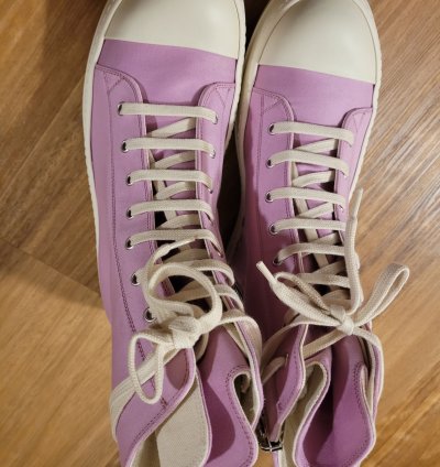 Rick Owens DRKSHDW High Top Ramones Pink Sneakers