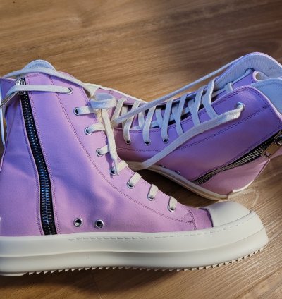 Rick Owens DRKSHDW High Top Ramones Pink Sneakers