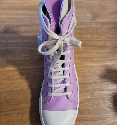 Rick Owens DRKSHDW High Top Ramones Pink Sneakers