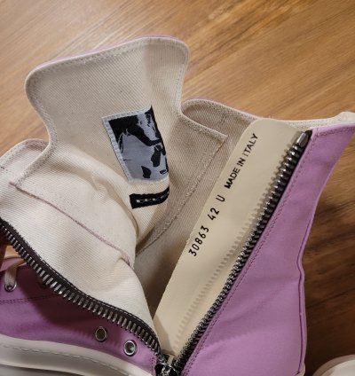 Rick Owens DRKSHDW High Top Ramones Pink Sneakers