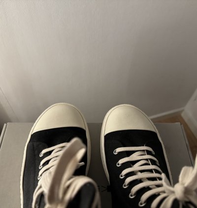 Rick Owens DRKSHDW Luxor Ramones With Details Black Milk