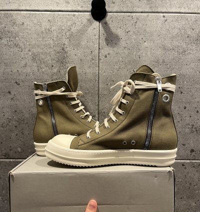 Rick owens drkshdw olive high top ramones