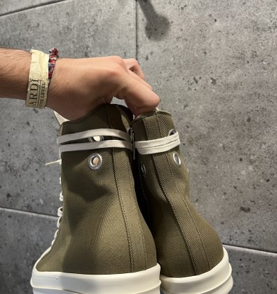 Rick owens drkshdw olive high top ramones