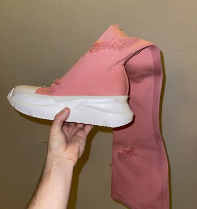 Rick Owens Drkshdw pink abstract socks sneakers