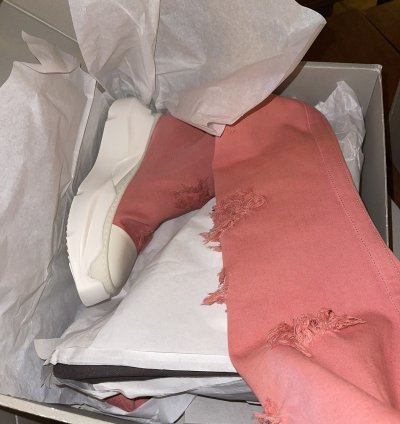 Rick Owens Drkshdw pink abstract socks sneakers
