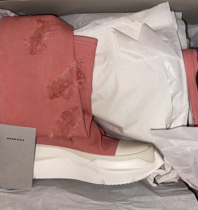 Rick Owens Drkshdw pink abstract socks sneakers