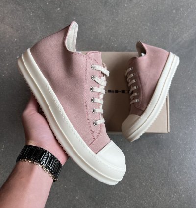RICK OWENS DRKSHDW Pink Low Sneakers Size 42 New