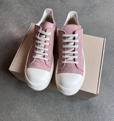 RICK OWENS DRKSHDW Pink Low Sneakers Size 42 New