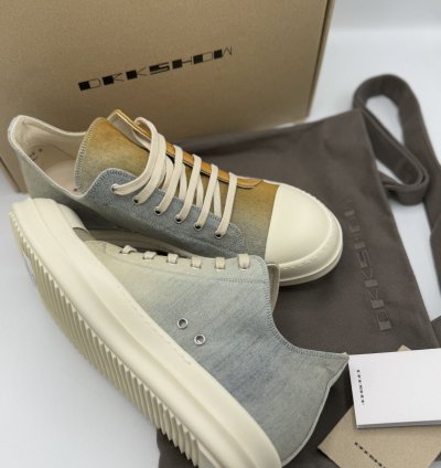 Rick Owens DRKSHDW Printed Low Denim Sneaker