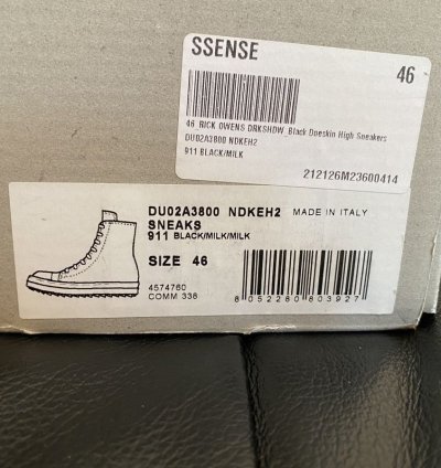 Rick Owens DRKSHDW Ramon High Doeskin Size 46