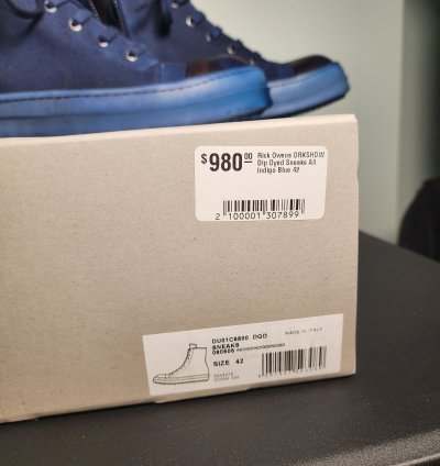 Rick Owens DRKSHDW Ramones Dip Dyed Blue Indigo