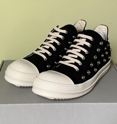 rick owens drkshdw ramones low sneaks eyelet black milk