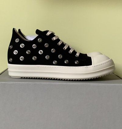 rick owens drkshdw ramones low sneaks eyelet black milk