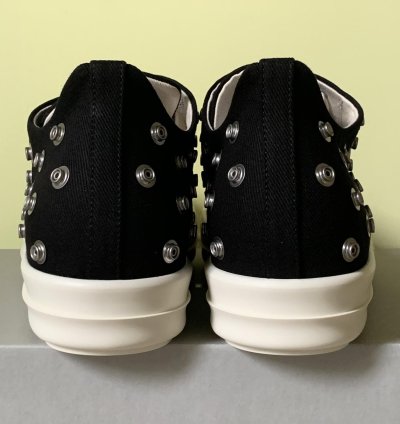 rick owens drkshdw ramones low sneaks eyelet black milk