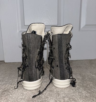 Rick Owens DRKSHDW Scarpe in Denim Slashed High Top Sneaker