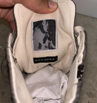 Rick Owens DRKSHDW Scarpe in Denim Slashed High Top Sneaker