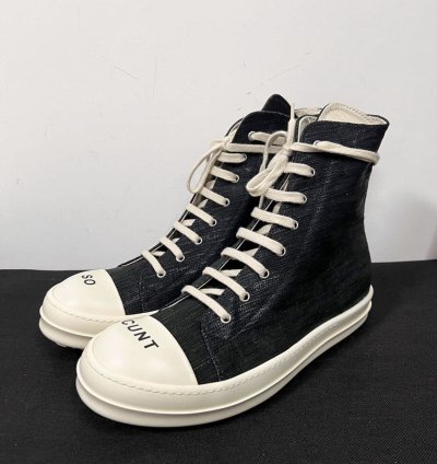 Rick owens drkshdw so cunt ramones high top sneakers sz 44