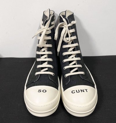 Rick owens drkshdw so cunt ramones high top sneakers sz 44