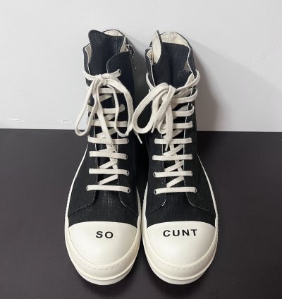 Rick owens drkshdw so cunt ramones high top sneakers sz 46