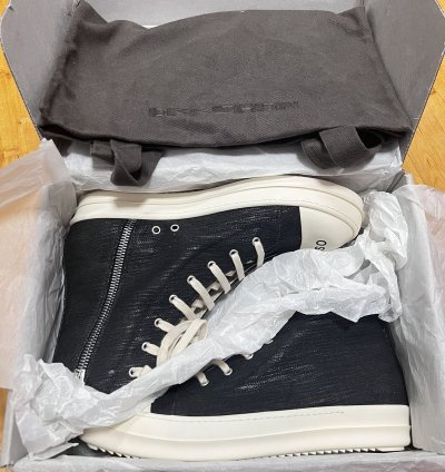 Rick owens drkshdw so cunt ramones high top sneakers sz 46