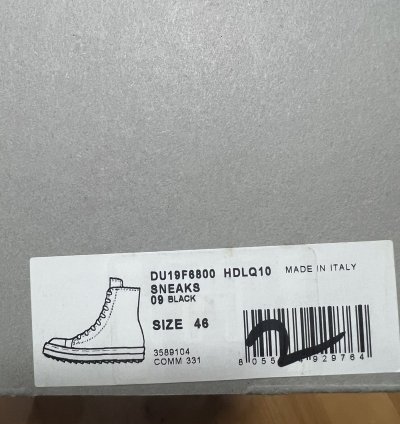 Rick owens drkshdw so cunt ramones high top sneakers sz 46