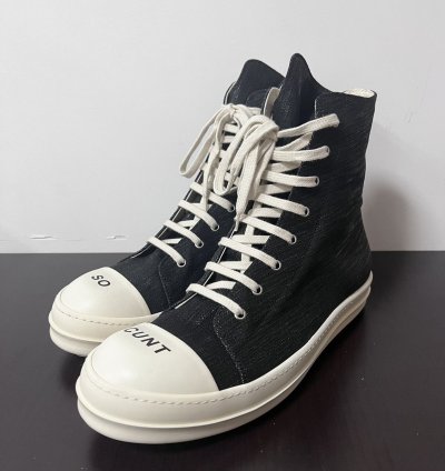 Rick owens drkshdw so cunt ramones high top sneakers sz 46