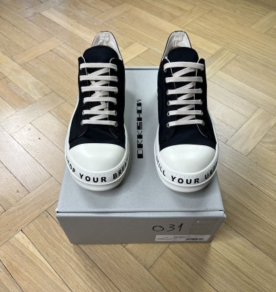 Rick Owens DRKSHDW SS23 Ramones Low Stop Your Breath